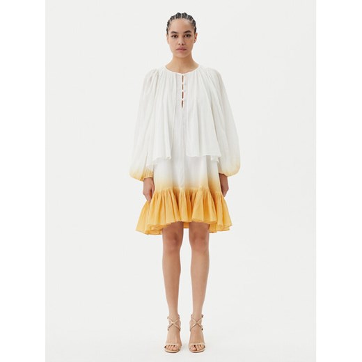 PINKO Sukienka letnia Inventi Abito 104949 A2G4 Écru Relaxed Fit ze sklepu MODIVO w kategorii Sukienki - zdjęcie 182708223