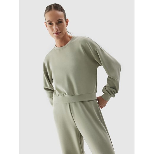4F Bluza 4FAW23TSWSF701 Khaki Regular Fit ze sklepu MODIVO w kategorii Bluzy damskie - zdjęcie 182708262