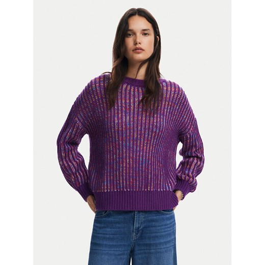 Desigual Sweter Whitehorse 24WWJF34 Fioletowy Regular Fit ze sklepu MODIVO w kategorii Swetry damskie - zdjęcie 182708340