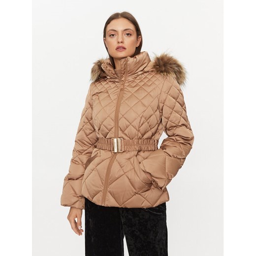 Guess Kurtka puchowa W3BL35 WEX52 Beżowy Regular Fit ze sklepu MODIVO w kategorii Kurtki damskie - zdjęcie 182708360