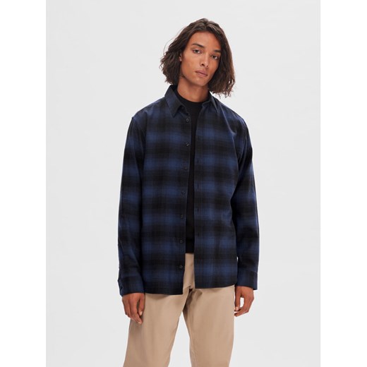 Selected Homme Koszula 16091358 Granatowy Slim Fit ze sklepu MODIVO w kategorii Koszule męskie - zdjęcie 182708452