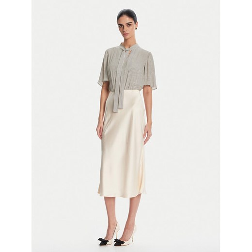 Elisabetta Franchi Sukienka koktajlowa AB85752E2 E84 Beżowy Regular Fit ze sklepu MODIVO w kategorii Sukienki - zdjęcie 182708604