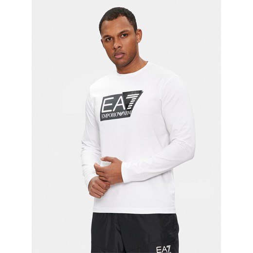 EA7 Emporio Armani Longsleeve 3DPT64 PJ03Z 1100 Biały Regular Fit ze sklepu MODIVO w kategorii T-shirty męskie - zdjęcie 182708741