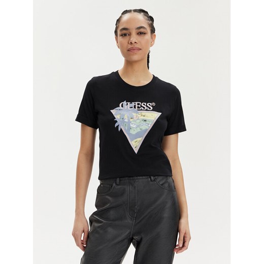 Guess T-Shirt Ss Rn Beach Triangle W4GI32 JA914 Czarny Regular Fit Guess XS MODIVO