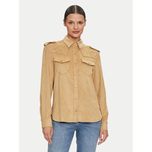 Guess Koszula Margot W4YH0C WG6T0 Brązowy Slim Fit ze sklepu MODIVO w kategorii Koszule damskie - zdjęcie 182708751