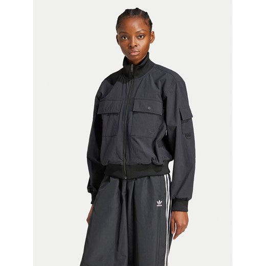 adidas Kurtka bomber Premium Essentials JD4792 Czarny Loose Fit ze sklepu MODIVO w kategorii Kurtki damskie - zdjęcie 182708914