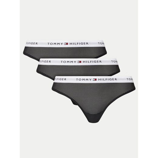 Tommy Hilfiger Komplet 3 par stringów UW0UW05532 Czarny ze sklepu MODIVO w kategorii Majtki damskie - zdjęcie 182709073