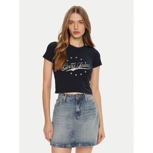 Guess T-Shirt W5RI59 J1314 Niebieski Regular Fit ze sklepu MODIVO w kategorii Bluzki damskie - zdjęcie 182709103