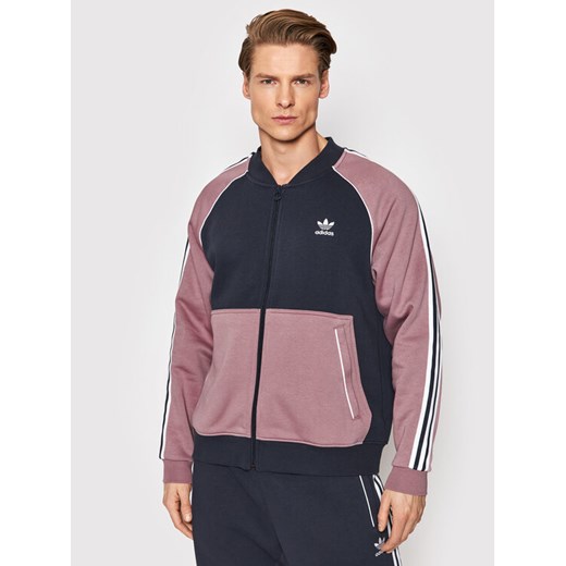 adidas Bluza Sst Fleece Track HC2081 Granatowy Regular Fit ze sklepu MODIVO w kategorii Bluzy męskie - zdjęcie 182709131