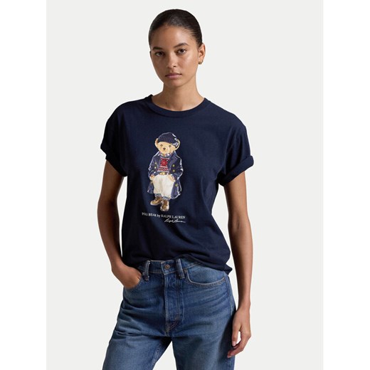 Polo Ralph Lauren T-Shirt 211947944001 Granatowy Regular Fit ze sklepu MODIVO w kategorii Bluzki damskie - zdjęcie 182709132