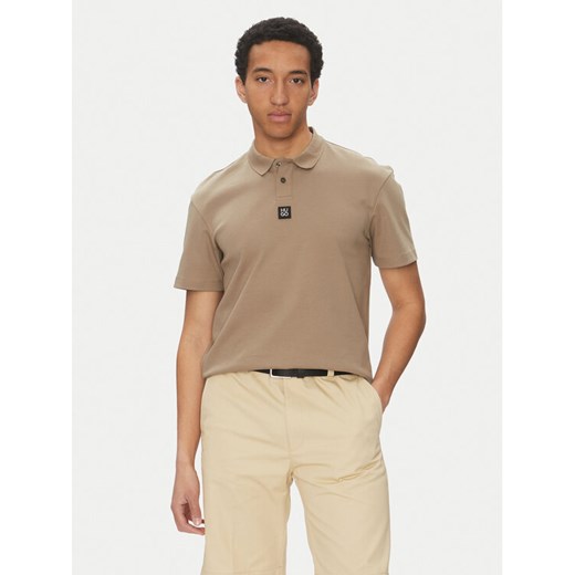 HUGO Polo Deabono_D 50517638 Brązowy Regular Fit ze sklepu MODIVO w kategorii T-shirty męskie - zdjęcie 182709152