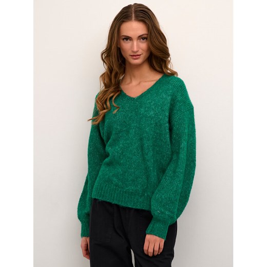 Kaffe Sweter Kasarla V-Neck 10506829 Zielony Loose Fit ze sklepu MODIVO w kategorii Swetry damskie - zdjęcie 182709154