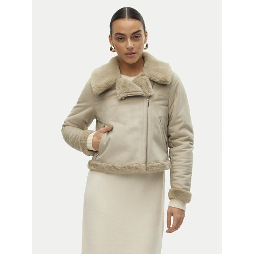 Vero Moda Kożuch Peggy 10290150 Szary Regular Fit ze sklepu MODIVO w kategorii Kożuchy - zdjęcie 182709210