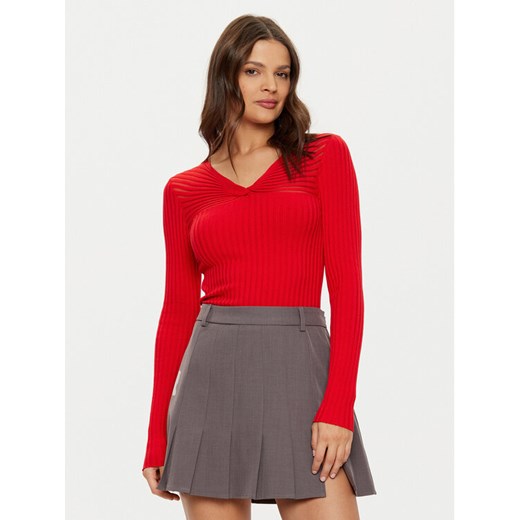 Morgan Sweter 242-MGANZA Czerwony Slim Fit ze sklepu MODIVO w kategorii Swetry damskie - zdjęcie 182709213