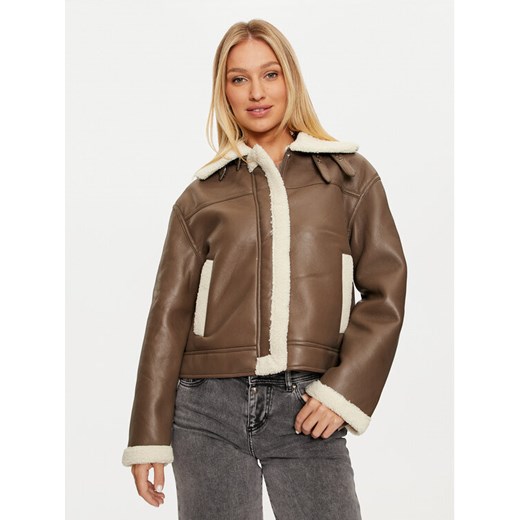 Pieces Kurtka z imitacji skóry Janelle 17141595 Brązowy Regular Fit ze sklepu MODIVO w kategorii Kurtki damskie - zdjęcie 182709243