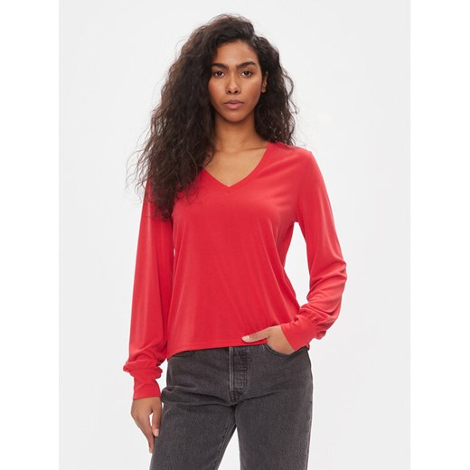 ONLY Bluzka 15310209 Czerwony Regular Fit ze sklepu MODIVO w kategorii Bluzki damskie - zdjęcie 182709300