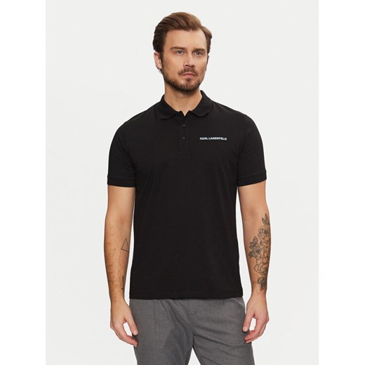 KARL LAGERFELD Polo 745094 551225 Czarny Regular Fit ze sklepu MODIVO w kategorii T-shirty męskie - zdjęcie 182709320