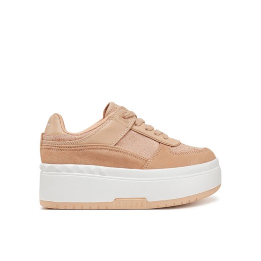 Guess Sneakersy FLPR2D FAL12 Beżowy ze sklepu MODIVO w kategorii Buty sportowe damskie - zdjęcie 182709420