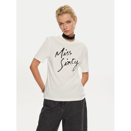 Miss Sixty T-Shirt 6L3SJ3780000 Biały Regular Fit ze sklepu MODIVO w kategorii Bluzki damskie - zdjęcie 182709444