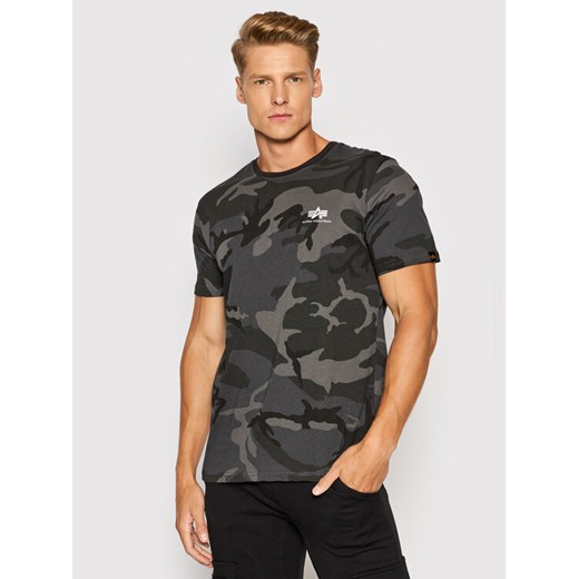 Alpha Industries T-Shirt Backprint T Camo 128507C Czarny Regular Fit ze sklepu MODIVO w kategorii T-shirty męskie - zdjęcie 182709513