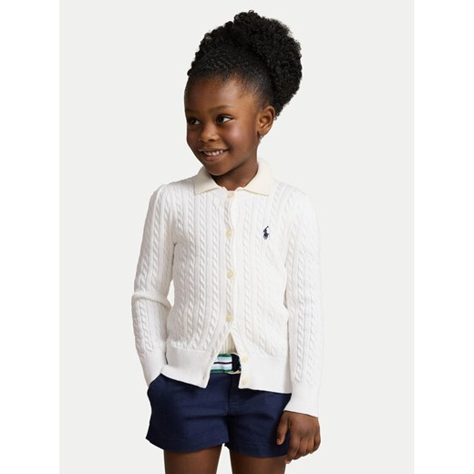 Polo Ralph Lauren Kardigan 312543047064 Biały Regular Fit ze sklepu MODIVO w kategorii Swetry dziewczęce - zdjęcie 182709543