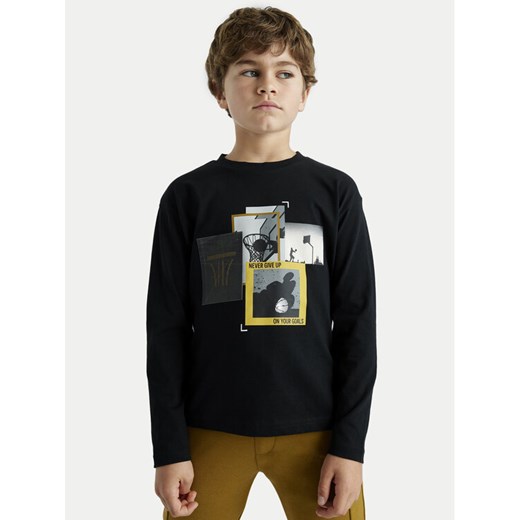Mayoral Bluzka 7092 Czarny Regular Fit ze sklepu MODIVO w kategorii T-shirty chłopięce - zdjęcie 182709780