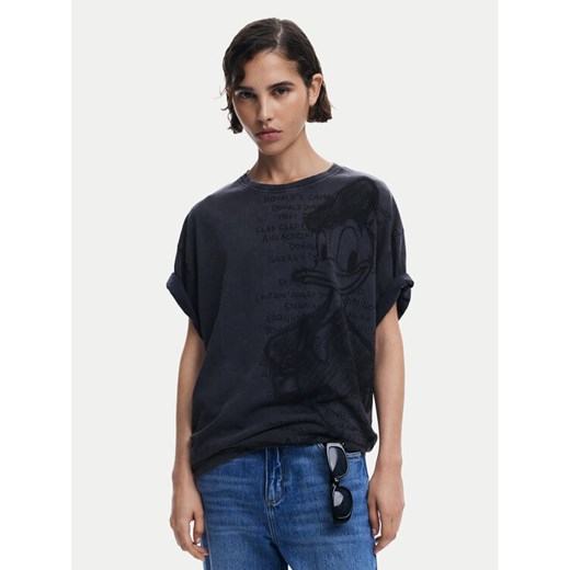 Desigual T-Shirt Donald 25SWTKAH Szary Loose Fit ze sklepu MODIVO w kategorii Bluzki damskie - zdjęcie 182709782