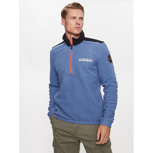 Napapijri Polar T-Anderby NP0A4HHR Niebieski Regular Fit ze sklepu MODIVO w kategorii Bluzy męskie - zdjęcie 182709880