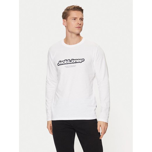 Jack&Jones Longsleeve Vesterbro 12266419 Biały Relaxed Fit ze sklepu MODIVO w kategorii T-shirty męskie - zdjęcie 182709930