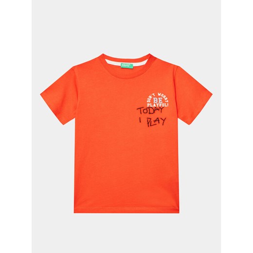 United Colors Of Benetton T-Shirt 3096G1098 Czerwony Regular Fit ze sklepu MODIVO w kategorii Koszulki niemowlęce - zdjęcie 182709961