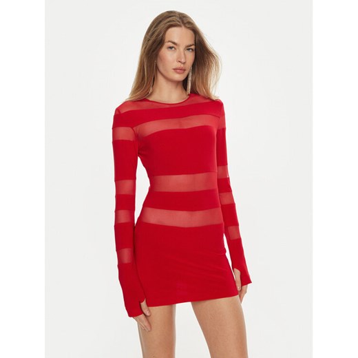 NORMA KAMALI Sukienka koktajlowa KK4233PMB48946 Czerwony Slim Fit ze sklepu MODIVO w kategorii Sukienki - zdjęcie 182710022