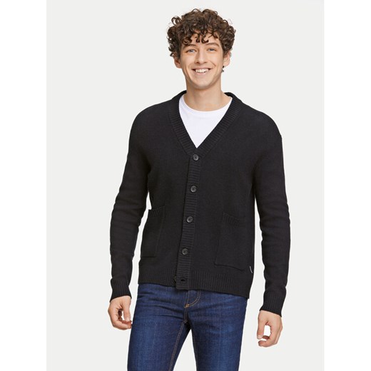 Lindbergh Kardigan 30-800223 Czarny Comfort Fit ze sklepu MODIVO w kategorii Swetry męskie - zdjęcie 182710073