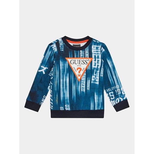 Guess Bluza N4RQ01 KA6R3 Niebieski Regular Fit ze sklepu MODIVO w kategorii Bluzy chłopięce - zdjęcie 182710091