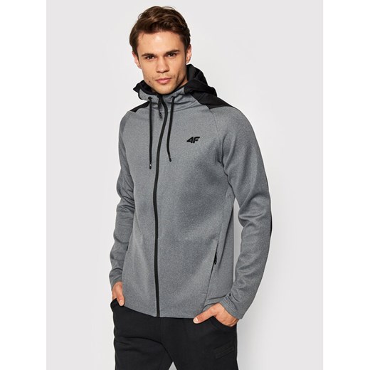 4F Bluza techniczna H4Z21-BLMF010 Szary Regular Fit ze sklepu MODIVO w kategorii Bluzy męskie - zdjęcie 182710194