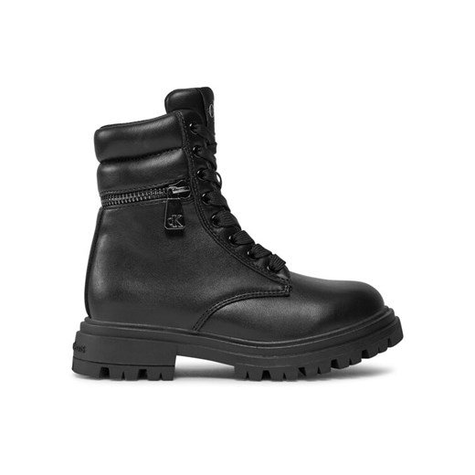 Calvin Klein Jeans Trapery Lace-Up Bootie V3A5-80687-1355 M Czarny ze sklepu MODIVO w kategorii Buty zimowe dziecięce - zdjęcie 182710264