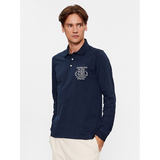 Aeronautica Militare Polo 232PO1709J584 Granatowy Regular Fit ze sklepu MODIVO w kategorii T-shirty męskie - zdjęcie 182710310