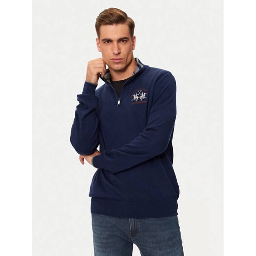 La Martina Sweter ZMS314 YW120 Granatowy Regular Fit ze sklepu MODIVO w kategorii Swetry męskie - zdjęcie 182710410