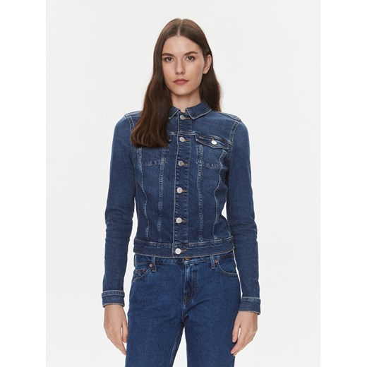 Tommy Jeans Kurtka jeansowa Vivianne DW0DW17215 Granatowy Regular Fit ze sklepu MODIVO w kategorii Kurtki damskie - zdjęcie 182710532