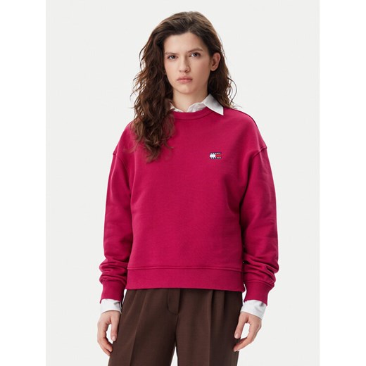 Tommy Jeans Bluza DW0DW19408 Różowy Boxy Fit ze sklepu MODIVO w kategorii Bluzy damskie - zdjęcie 182710562