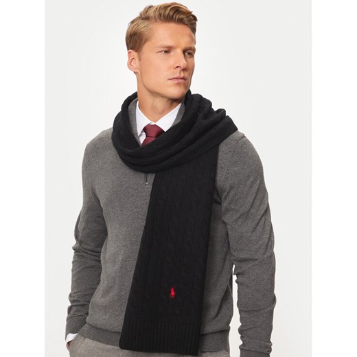 Polo Ralph Lauren Szalik 449959345001 Czarny ze sklepu MODIVO w kategorii Szaliki męskie - zdjęcie 182710640