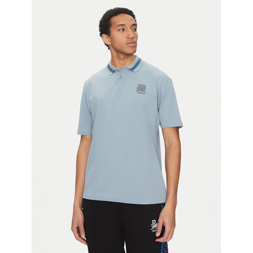 HUGO Polo Dodac_RB 50542748 Niebieski Regular Fit ze sklepu MODIVO w kategorii T-shirty męskie - zdjęcie 182710664