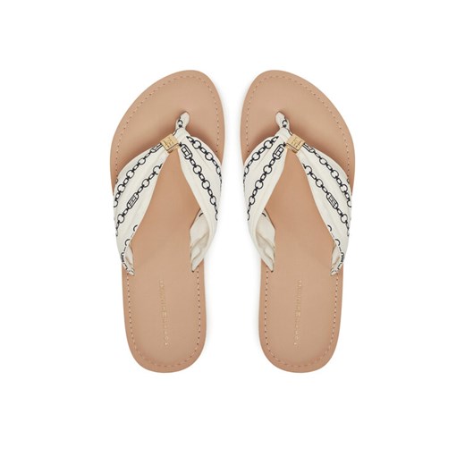 Tommy Hilfiger Japonki Th Chain Print Elevated Sandal FW0FW08519 Biały ze sklepu MODIVO w kategorii Klapki damskie - zdjęcie 182710681