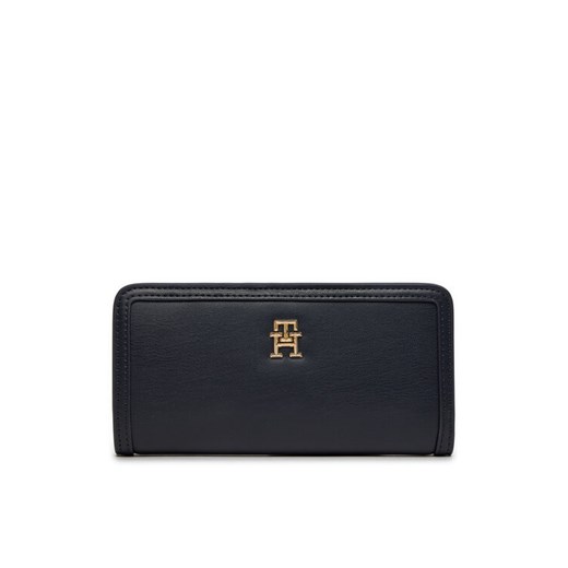 Tommy Hilfiger Duży Portfel Damski Th Monotype Large Slim Wallet AW0AW16210 Granatowy ze sklepu MODIVO w kategorii Portfele damskie - zdjęcie 182710743