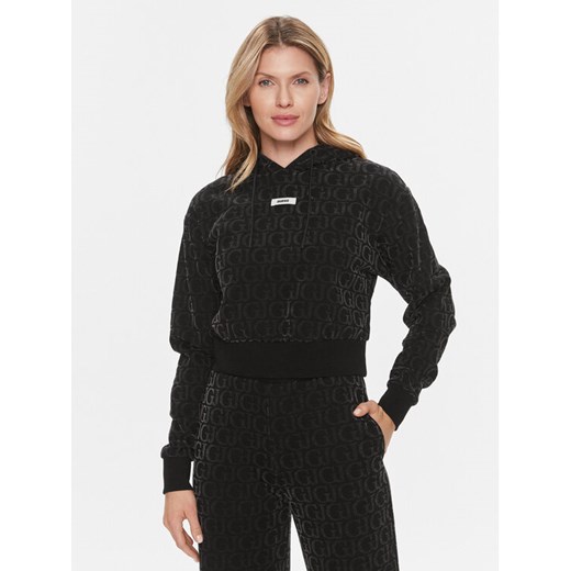 Guess Bluza Gj Logo V4RQ14 KC2W0 Czarny Regular Fit ze sklepu MODIVO w kategorii Bluzy damskie - zdjęcie 182710780