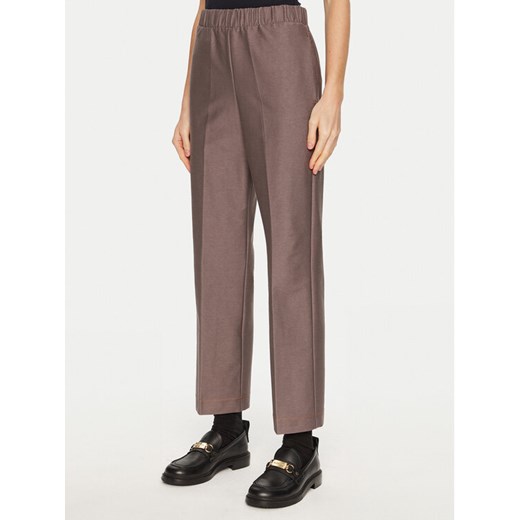 Max Mara Leisure Spodnie materiałowe Quiete 2426786048 Brązowy Straight Fit ze sklepu MODIVO w kategorii Spodnie damskie - zdjęcie 182710851