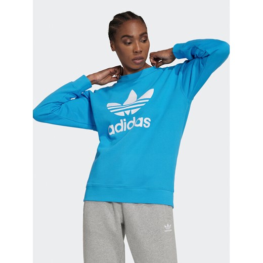 adidas Bluza Treofil Crew HL6677 Niebieski Regular Fit ze sklepu MODIVO w kategorii Bluzy damskie - zdjęcie 182710891