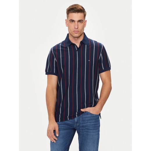 Tommy Hilfiger Polo Vertical MW0MW35627 Granatowy Regular Fit ze sklepu MODIVO w kategorii T-shirty męskie - zdjęcie 182711051