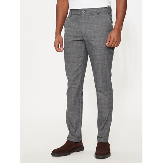 Hechter Paris Chinosy 25855 142391 Szary Modern Fit ze sklepu MODIVO w kategorii Spodnie męskie - zdjęcie 182711081
