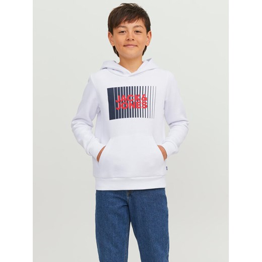 Jack&Jones Junior Bluza 12237459 Biały Regular Fit ze sklepu MODIVO w kategorii Bluzy chłopięce - zdjęcie 182711131