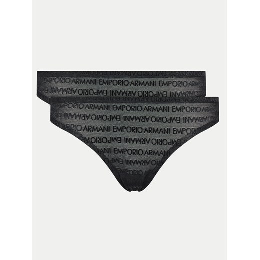 Emporio Armani Underwear Komplet 2 par stringów 163333 3F204 00020 Czarny ze sklepu MODIVO w kategorii Majtki damskie - zdjęcie 182711180